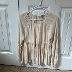 Forever 21 cream flowy blouse